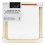 Jasart Thin Edge Artwork 16x16" Wood Floater Canvas Painting Frame Sqr Natural