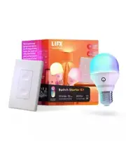 LIFX 60-Watt Equivalent Smart 2-A19 LED Light Bulbs and 1-Switch Kit, Works with