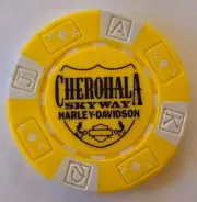 CHEROHALA SKYWAY HARLEY-DAVIDSON Tellico Plains TN Yellow/White Sig Poker Chip