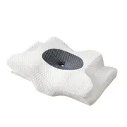 Cervical Neck Pillow Memory Foam Pain Relief for Side Back Stomach Sleeper White