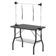 Advwin Pet Grooming Table Foldable Pet Salon Station 2 Loops Height Adjustable
