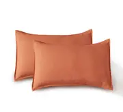 CleverPolly - Vintage Washed Microfibre Standard Pillowcases (Set of 2) - Terracotta