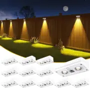 Solar Fence Lights 12 Pack, 50 Lumens Outdoor Fence Solar Lights with 12 Modes R