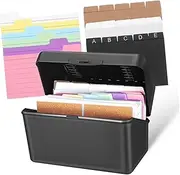 SHINEOFI Index Card Organizer Box Kit Trading Card Storage Box Storage for Office Study Binder Rings and Note