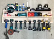 Cordless 10 Tool Holder Drill Impact Garage Storage Rack Wood Shelf Organizer