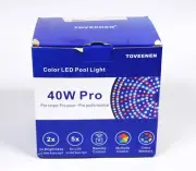 TOVEENEN 40w PRO 120v LED Color Changing Pool Light Bulb with Remote In Box NEW