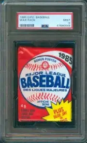 1985 O-Pee-Chee BASEBALL Original Unopened Wax Pack PSA 9 Poster Insert Wrapper