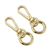 Swivel Snap Hooks with Key Rings, Double Opening Metal Swivel Lobster Claw Gold