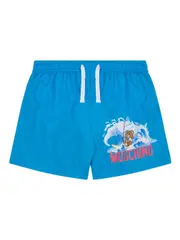 [Moschino Kids] Teddy Bear-print swim shorts 10 Blue