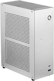 Fahgaer Desktop Chassis ITX Computer Case Mini NAS Computer Case Dual 3.5-Inch Hard Drive Front USB3.0 TYPEC Interface Silver