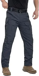 [NAVEKULL] Men's Outdoor Tactical Pants Rip Stop Lightweight Waterproof Military Combat Cargo Work Hiking Pants