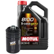 5L Motul 8100 XCESS GEN2 5W40 Wix Filter Motor Oil Change Kit For Audi VW API SN (for: Audi)