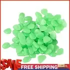 100Pcs Reusable Glow In The Dark Pebbles for Outdoor Landscaping (Light Green)