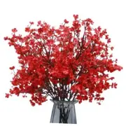 Pcs Baby's Breath Artificial Flowers Silk Flowers Gypsophila, Fake 10 Red