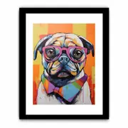 Pug Goggles Framed print Art Poster