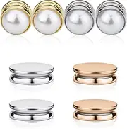 [NQEUEPN] 8pcs Hijab Magnetic Pins, Matte Plating Hijab Magnets Pearl Veil Pin Magnetic Scarf Clasp Brooch Strong Hijab Pins Buttons for Women Clothing Dress Scarves (Gold & Silver)