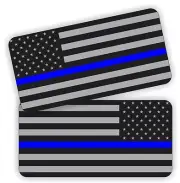(2) Police American Flag Helmet | Hard Hat Stickers Decals Labels Thin Blue Line