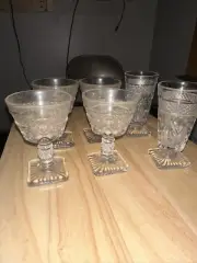 Vintage Imperial Glass Cape Cod Clear Champagne Sherbet Glass X4 Iced Tea X2