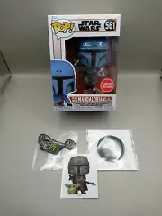 Funko Pop! Star Wars 561 Death Match Madalorian (No Stripes) GameStop W/ Extras
