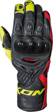 Ixon RS Circuit-R Motorcycle Gloves, black-red-yellow, Size M for Men Black Red Yellow