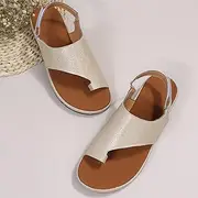 [Shot Case] Open Toe Sandal with Arch Support, Women Orthopedic Bunion Corrector, Orthopedic Toe Ring Slides Flip Flops, Casual Big Toe Correction Sandals,Champagne Gold,US8/EU40