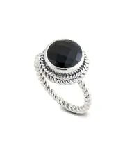 Samuel B. Silver 2.55 ct. tw. Black Onyx Round Ring