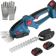 Cordless Hedge Trimmer，with 2 * 1200 mAh Battery and 2 Interchangeable Blades for Shrub
