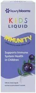 HENRY BLOOMS Kids Liquid Immunity Elderberry with Olive Leaf Blackcurrant 100ml