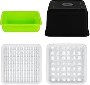 Plant Germination Trays - Rectangular Window Boxes Planter,Hydroponics Growing System Kit with Drainage, Saucer, Lens Hood