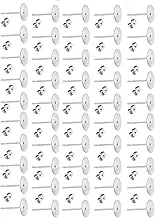 100X 6mm Silver Stainless Steel Earring Posts Flat Pad Studs with Butterfly Backs for Jewelry Making Findings