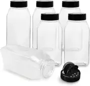 ROYALHOUSE - 6 PACK - 32 Oz with Black Cap - Spice Jars Bottles Containers ? Per