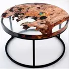 Round solid Clear Transparent Epoxy Resin Table Top Adorable Bar Accessories top