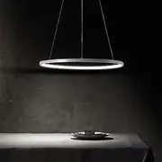 1-Light LED Pendant Light 40cm 60cm 80cm Aluminum Acrylic Circle Gold White Black Painted Finishes Dimmable for Modern Simple Home Kitchen Bedroom 25W 38W 50W