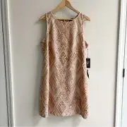 [vince camuto] embroidered sequin sleeveless sheath mini dress blush 14