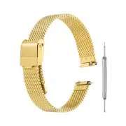 Mesh Watch Bands for Men,Metal Mesh Watch Strap with Tools(12mm, Gold)