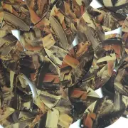 Sequin Navette Leaf 1.5" Orange Gold Bird Feathers Print Metallic
