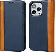 Cavor for iPhone 13 Pro Case,Premium Leather Folio Flip Wallet Case Cover Magnetic Closure Book Design with Kickstand Feature & Card Slots(6.1")-Blue
