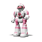 Robot Toys for Kids, Remote Control Robot with Record Voice and Gesture Sensing Control, Programmable Music Dancing Functions (Pink and White)