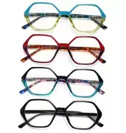 Reading Glasses for Women 4-Pack Blue Light Blocking Reading 4pairs-mix 1.5 x