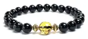 Black Tourmaline and Citrine Stretch Bracelet | November Birthstone for Scorpio