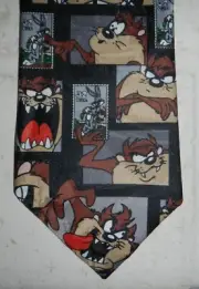 NWT Vintage 1997 Looney Tunes Stamp Collection Taz Tasmanian Devil Mens Neck Tie
