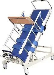 0-85° Lifting Electric Standing Rehabilitation Bed,Electric Floor Lift with Folding Guardrail/Exercise Pedal/Safety Strap/Angle Indicator, Assisted Rehabilitation,for Patient Back Lumbar Support