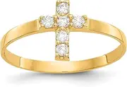 14k Madi K CZ Cross Baby Ring