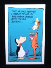 Vintage 1993 Opus n Bill BIRTHDAY Deep Sympathy Greeting Card+Envelope FREE SHIP