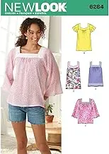 Newlook 6284 Misses' Sewing Pattern Pullover Top in Two Lengths, Size 10-12-14-16-18-20-22