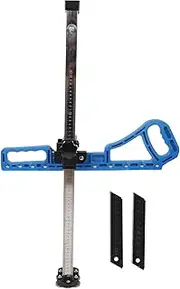 Foldable Drywall Cutter, Safe Gypsum Board Cutting Tool with 60cm Scale, Adjustable Blade for 1/4-5/8 Inch, Twin Blade Cutting, Portable Gypsum Board Cutting Tool