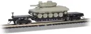 Trains - 52' Center-Depressed Flat CAR with Sheridan Tank - Black with Green ...