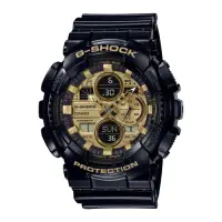 在飛比找Yahoo奇摩購物中心優惠-CASIO卡西歐 G-SHOCK 黑金 人氣雙顯 GA-14