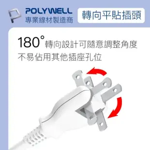 【POLYWELL】2P中繼型延長線 /12尺