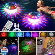 Rechargeable Floating Pool Lights (2 Pack) - Pool Light that Float with Vibra